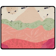 Blush Pink Landscape Double Sided Fleece Blanket (medium)  by charliecreates