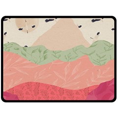 Blush Pink Landscape Double Sided Fleece Blanket (large)  by charliecreates