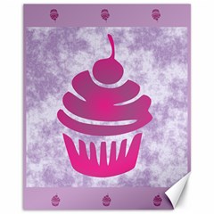 Cupcake Food Purple Dessert Baked Canvas 11  X 14  by HermanTelo