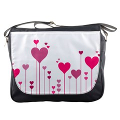 Heart Rosa Love Valentine Pink Messenger Bag by HermanTelo