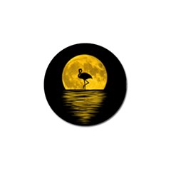 Moon Reflection Flamenco Animal Golf Ball Marker by HermanTelo