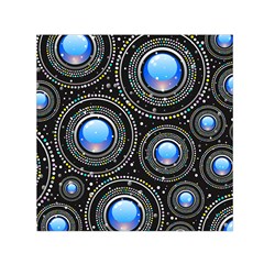 Abstract Glossy Blue Small Satin Scarf (square) by HermanTelo