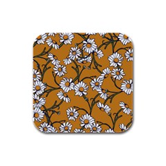 Daisy Rubber Square Coaster (4 Pack)  by BubbSnugg