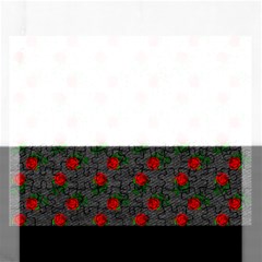 Black Denim And Roses Rectangular Jigsaw Puzzl by snowwhitegirl