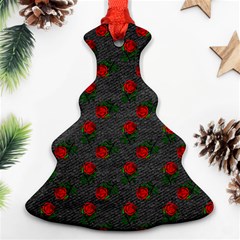 Black Denim And Roses Ornament (christmas Tree)  by snowwhitegirl