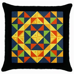 Background Geometric Color Plaid Throw Pillow Case (black) by Mariart