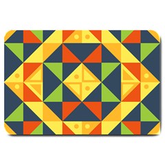 Background Geometric Color Plaid Large Doormat  by Mariart