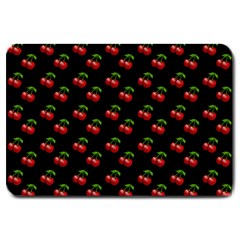 Retro Black Cherries Large Doormat  by snowwhitegirl