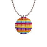 Background Line Rainbow 1  Button Necklace Front