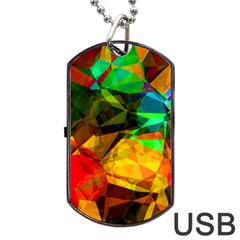 Color Abstract Polygon Dog Tag Usb Flash (one Side) by HermanTelo