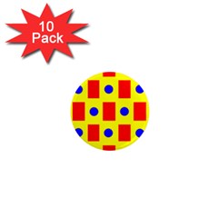 Pattern Circle Plaid 1  Mini Magnet (10 Pack)  by HermanTelo