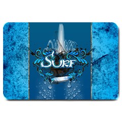 Sport, Surfboard With Water Drops Large Doormat  by FantasyWorld7