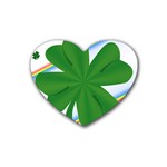 Shamrock Clover Saint Patrick Leaves Rubber Coaster (Heart)  Front