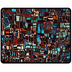 Stained Glass Mosaic Abstract Fleece Blanket (medium)  by Sapixe