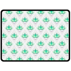 Plant Pattern Green Leaf Flora Double Sided Fleece Blanket (large)  by Sapixe