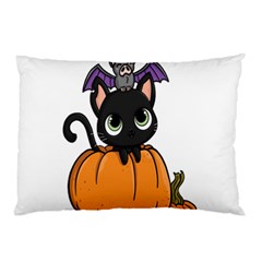 Halloween Cute Cat Pillow Case (two Sides) by Bajindul