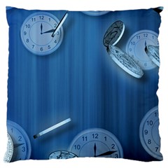 Time Clock Watch Hours Large Cushion Case (one Side) by Bajindul