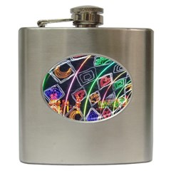 Dragon Lights Hip Flask (6 Oz) by Riverwoman