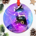 Ski Boot Ski Boots Skiing Activity Round Ornament (Two Sides) Back
