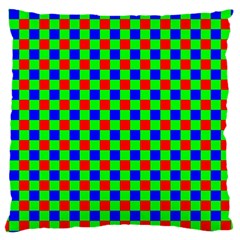 Check Pattern Red, Green, Blue Large Cushion Case (one Side) by ChastityWhiteRose