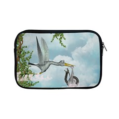 Funny Stork With Creepy Snake Baby Apple Ipad Mini Zipper Cases by FantasyWorld7