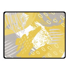 Ochre Yellow And Grey Abstract Double Sided Fleece Blanket (small)  by charliecreates