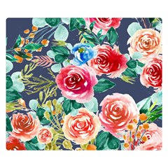 Watercolour Floral  Double Sided Flano Blanket (small)  by charliecreates