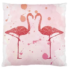 Pink Watercolour Flamingo Standard Flano Cushion Case (one Side) by charliecreates