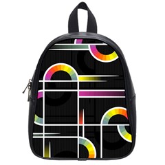 Background Abstract Semi Circles School Bag (small) by Pakrebo