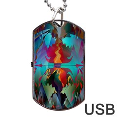 Background Sci Fi Fantasy Colorful Dog Tag Usb Flash (one Side) by Pakrebo