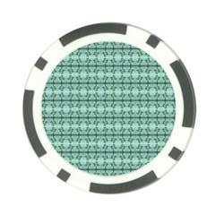 Cute Flowers Vines Pattern Pastel Green Poker Chip Card Guard by BrightVibesDesign