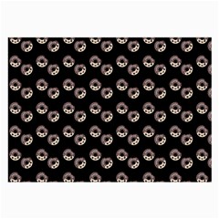 Kawaii Dougnut Black Pattern Large Glasses Cloth (2 Sides) by snowwhitegirl