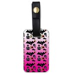 Pink Gradient Bat Pattern Luggage Tag (one side) Front