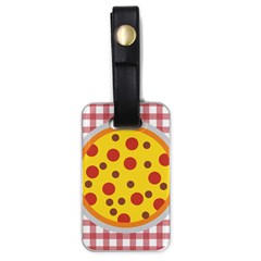 Pizza Table Pepperoni Sausage Copy Luggage Tag (one Side) by Nexatart