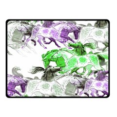 Horse Animal World Green Double Sided Fleece Blanket (small)  by BangZart