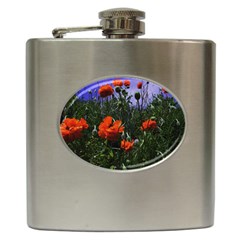 Poppy Field Hip Flask (6 Oz) by okhismakingart