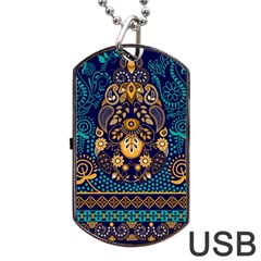 African Pattern Dog Tag Usb Flash (one Side) by Sobalvarro