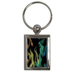 Smoke Rainbow Colors Colorful Fire Key Chain (rectangle) by Pakrebo