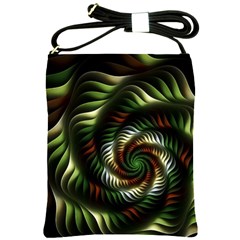 Fractal Christmas Colors Christmas Shoulder Sling Bag by Pakrebo