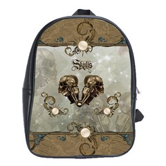 Awesome Mechanical Skull School Bag (xl) by FantasyWorld7