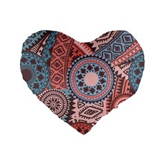 Print Standard 16  Premium Flano Heart Shape Cushions by Sobalvarro