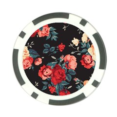 Vintage Roses Vector Seamless Pattern 02 Poker Chip Card Guard (10 Pack) by Sobalvarro