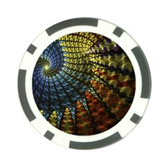 Fractal Spiral Colorful Geometry Poker Chip Card Guard by Pakrebo