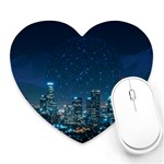 Smart City Communication Network Heart Mousepads Front