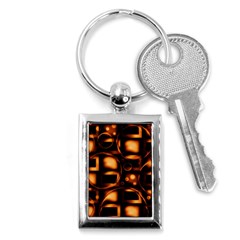 Bubbles Background Abstract Brown Key Chain (rectangle) by Pakrebo