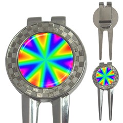 Rainbow Colour Bright Background 3-in-1 Golf Divots by Pakrebo