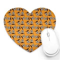 Daisy Orange Heart Mousepads by snowwhitegirl