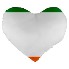 Flag Of Ireland Irish Flag Large 19  Premium Flano Heart Shape Cushions by FlagGallery