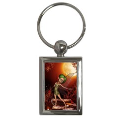 Little Fairy Dancing In The Night Key Chain (rectangle) by FantasyWorld7