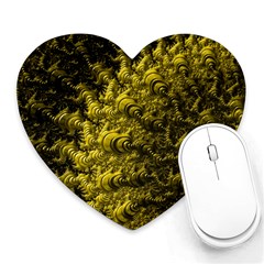 Rich Yellow Digital Abstract Heart Mousepads by Pakrebo